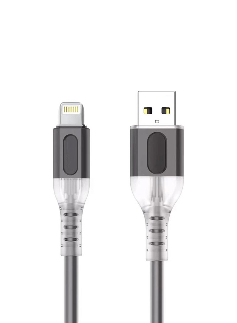 Chappeline CA13 Original Quality Data Cable Crystal Silicone Material For Lightning - Black - Image 1
